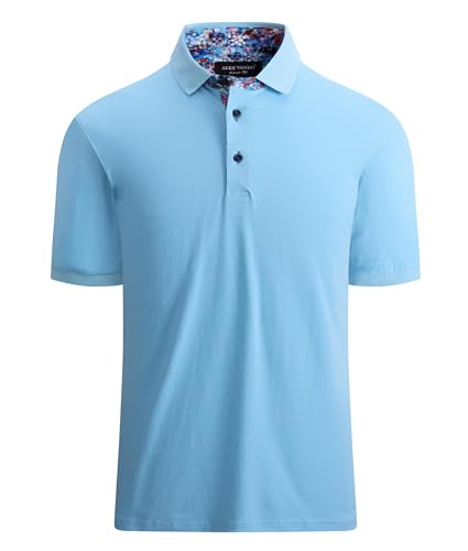 Alex Vando Mens Polo Shirts Short Sleeve Regular Fit Fashion Designed Shirt