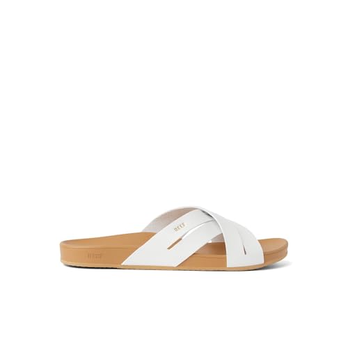 Reef Cushion Spring Bloom Womens Fashion Slide Sandal, Ultra Soft Cushion Footbed, White/Tan, 6 - image 6