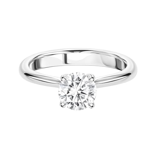 1.00-2.00 Cttw Moissanite Solitaire Engagement Ring Round Brilliant Cut 14K White Gold (D-E Color, VS Min Clarity) | Comes With Gift Box2
