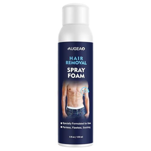 Hair Removal Spray for Men Fast Acting Hair Removal Cream Foam for Chest Back Arms Legs & Underarms Gentle Intimate Depilatory for All Skin Types 5oz