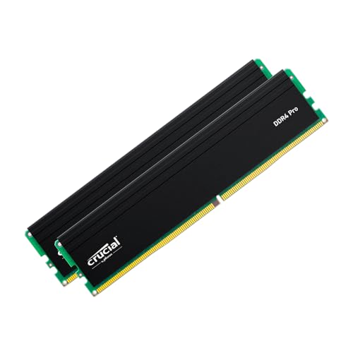 Image of Crucial Pro 64GB DDR4 RAM Kit (2x32GB), 3200MHz (or 3000MHz or 2666MHz) Desktop Memory, Compatible with Intel and AMD Ryzen - CP2K32G4DFRA32A