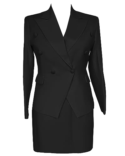 Women's 2 Piece Skirt Suit Double Breasted Jacket & Pencil Skirt Formal Office Business Suit
