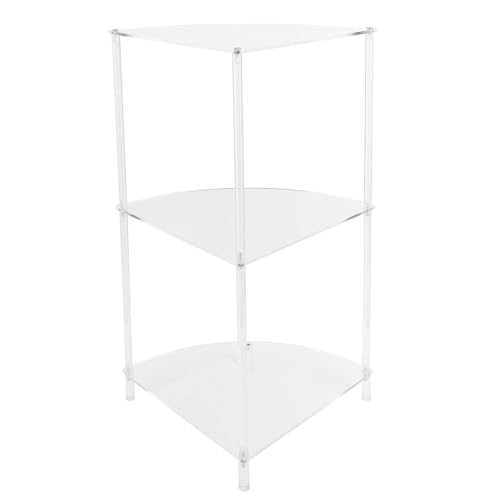 3 Tier Corner Table, Acrylic Wall Side Table with Tempered Glass Support, Multifunctional Storage Shelf for Bedroom Bathroom Li Room, Modern malist and to Assemble - Image 6