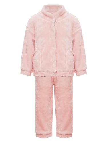 Kids Unisex Fleece Jacket with Pants Suit Winter Sherpa Coat Outerwear with Pocket Warm Flannel Homewear3