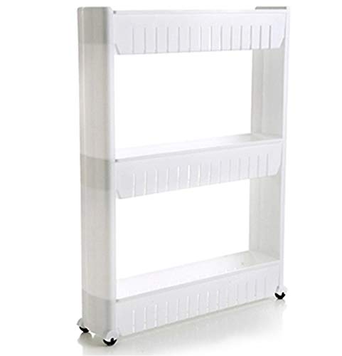 Mobile Shelving Unit Organizer With 4 Large Storage Baskets Slim