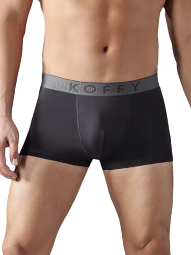 Image of KOFFY Men's Cotton Lycra Mini Trunks with 4-Way Stretch | Wrinkle-Resistant | Ultra-Soft Elastic I 2X Absorbent
