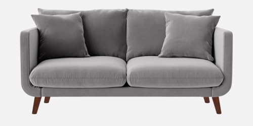 Image of Rejol Velvet 2-Seater Sofa Luxurious Comfort for Living Rooms and Offices (Grey, 2 Seater)