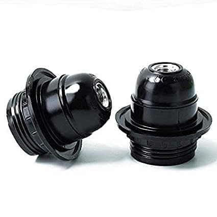 A.J Handicraft E27 Holders, Screw Type Holders with Ring, Black, Perfect for Lamp Shades, Hanging Pendants, DIY Enthusiasts, Home Projects Light Bulb Holder (Pack of 2)-image-3