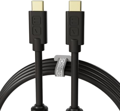 DJ TechTools Chroma Cable – USB-C to USB-C Cable | 100W Power Delivery, 10Gbps, 4K60, Ferrites & 56k? Resistor | Audio-Optimized, Color-Coded with Cable Tie | Black 3.2ft (1M) Straight