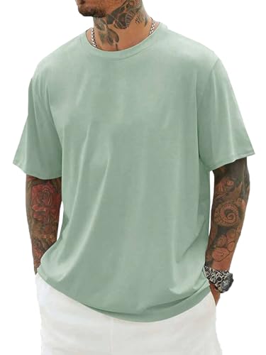 Image of RodZen Oversized Baggy Fit Half Sleeves Round Neck Solid Cotton Blend Combo T-Shirt for Men (Pack of 3)