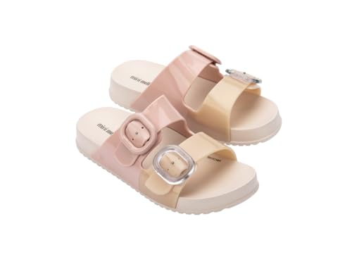 Image of mini melissa Cozy Jelly Slides for Kids - Slip-on Jelly Shoes, Slip On Sandals for Girls, Open Toe Summer Shoes, Adjustable