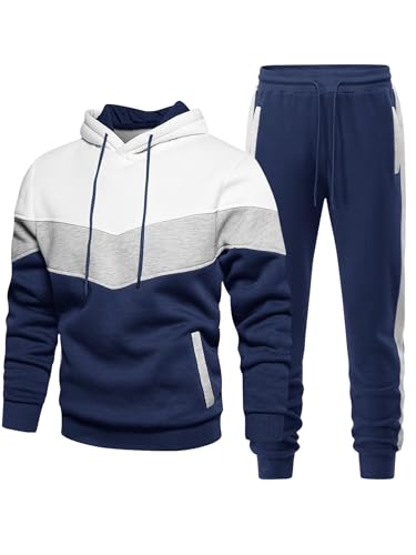 Men's Hoodie Tracksuit 2 Pieces Set Athletic Casual Hooded Sweatshirt and Joggers Set Sweatsuit Outfits2
