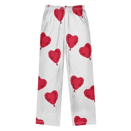 Heart Balloon Boys Pants Boys Athletic Pants Long Pant for Boywith Pockets Wide-Leg Size 6-14Y2