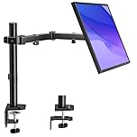 monTEK Stable Single Monitor Stand Mount, Heavy-Duty Monitor Arm for 17-32 inch & 10KG Capacity Screen, Height Adjustable Desk Mount with C Clamp and Grommet,VESA 75 * 75MM/ 100 * 100MM