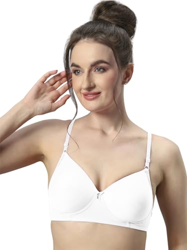 Image of SONARI Wire Free Padded Bra | Medium Padding for Support, Medium Coverage, Soft Cotton Polyester Material, Adjustable Straps with Hook & Eye Closure, Wash Only - 007