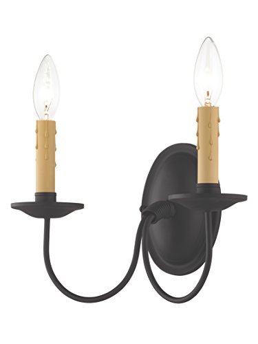 Image of Livex Lighting 4452-04 Heritage 2-Light Wall Sconce, Black