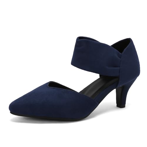 UFEDO Elegant Women Kitten Heels for Women Pointed Toe Office Pumps