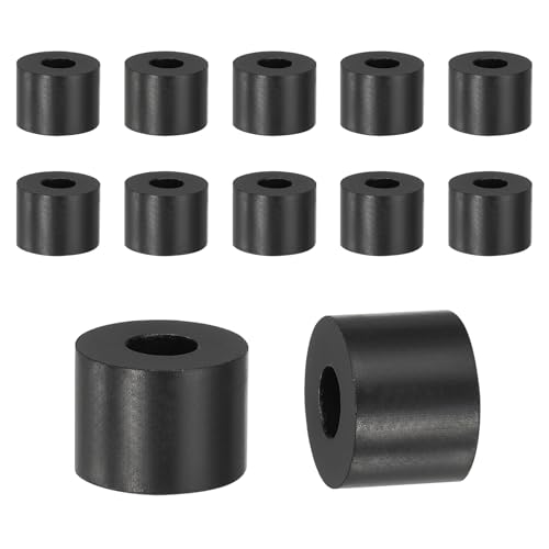 YELARXI Rubber Spacer, Thick Rubber Bushing Washers Anti Vibration Spacer Round Isolation Pads, 0.8" x 0.3" x 0.6"(20 x 8 x 15 mm) Fit for Hardware Home Car Accessories (12 Pack, Black)