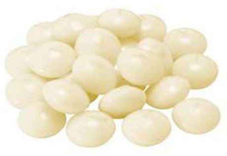 Higlow Unscented Natural Color Water Floating Mini Candle Discs for Weddings, Home Decoration, Relaxation, Spa, Smokeless Cotton Wick 20 Candles Size 1 3/4