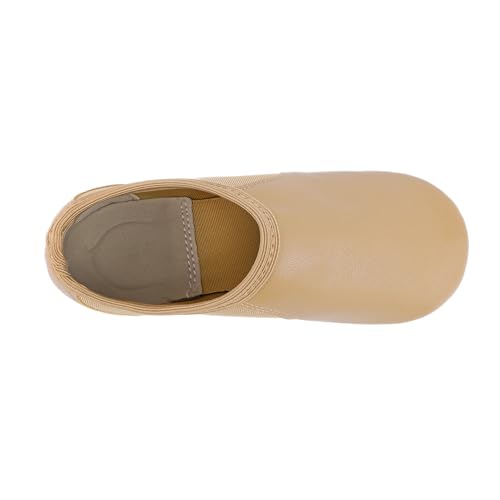 Jazz Shoe PU Leather Upper Girls and Boys Slip-on Circle Elastic Dance Shoes (Toddler/Little Kid/Big Kid)3