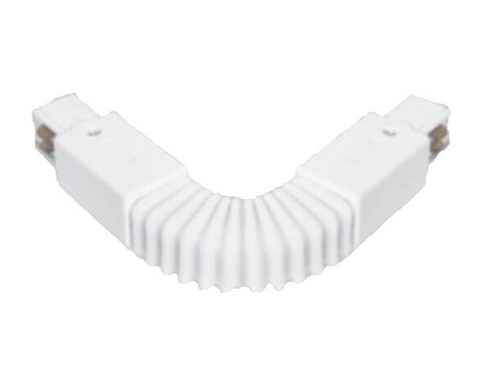 Accesorio carril LED de 4 vías, conector flexible blanco, hasta 3 encendidos; ideal para iluminación modular y personalizable.