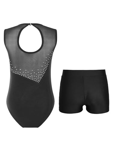Kids Girls Sleeveless Gymnastic Leotard with Booty Shorts Tumbling Ballet Dance Outfits Athletic Dancewear2