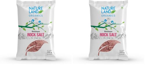 Image of Natureland Organics Himalayan Pink Rock Salt 500 Gm - Organic Rock Salt (Pack of 2)
