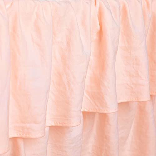 Boho Coral Floral Ruffle Skirt Baby Minky Blanket Peach Floral Nursery Crib Skirt Set Baby Girl Crib Bedding Feather Blanket (Blush Watercolor Floral, 3Pc Set) #TOP7