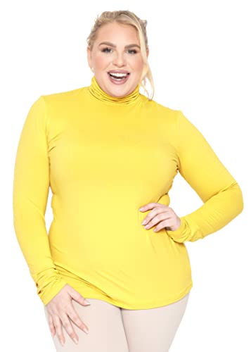 Image of Womens Turtle Neck | Long Sleeve and Sleeveless Top | Plus Size XL-7X | Tops Women White Turtleneck Women