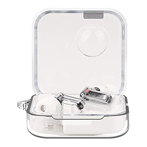 JINGLING Silicone Case Shell For Nothing Ear(1), Transparent Hard Shell Protective Cover With Keychain Carabiner Earphone Protective Cover Cover