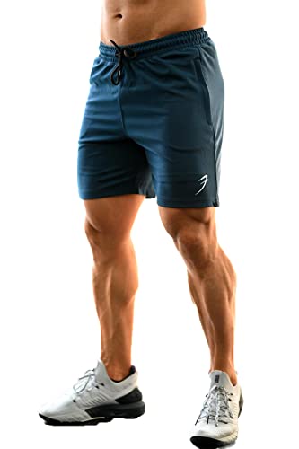 Image of Athletic Slim Fit Training and Gym Shorts for Men with Zipper Pockets