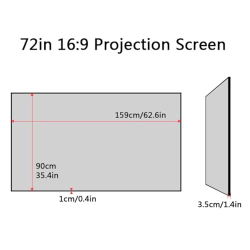 Pantalla de proyección fija 72 pulg con marco aluminio 16:9 miniatura 4