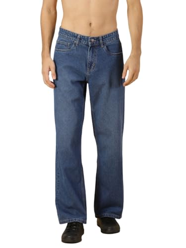 Image of Thomas Scott Men's Relaxed Fit Mid Rise Comfort Clean Look Light Fade Cotton Baggy Jeans