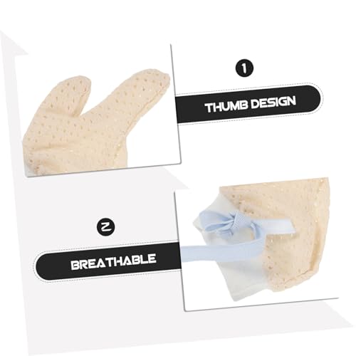 Toyvian 1Pair Mittens Comfortable Finger Stop Gloves for Newborns Breathable Yarn Thumb Cover for Protection Hand Protector3