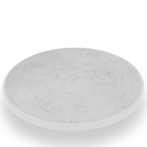 ohopula Marble | Premium-Tischplatte, rund, Ø85cm, wetterfest,...
