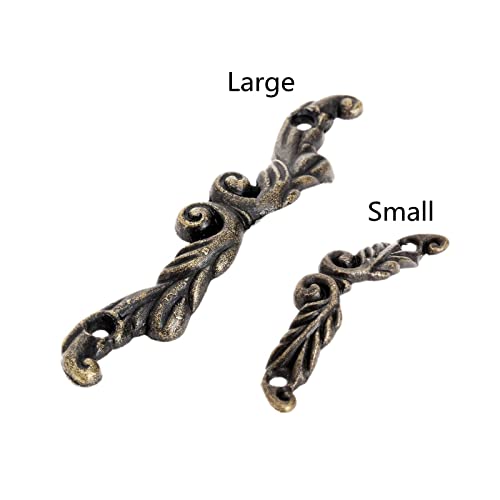 dophee 10Pcs Antique Brass Decorative Pull Handle for Mini Jewelry Box Drawer Cabinet Chest Decoration Arch Shape 1.77" x 0.39"- Small - Image 5