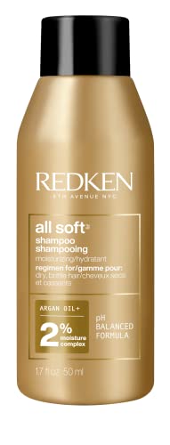 Image of Redken All Soft Shampoo - Moisturizes & Hydrates Dry Hair, Softens & Adds Shine, With Argan Oil, Safe For Color-Treated Hair