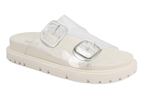 Image of MIA Women's Gen Double Buckle Slide Sandals, Clear, Size 6