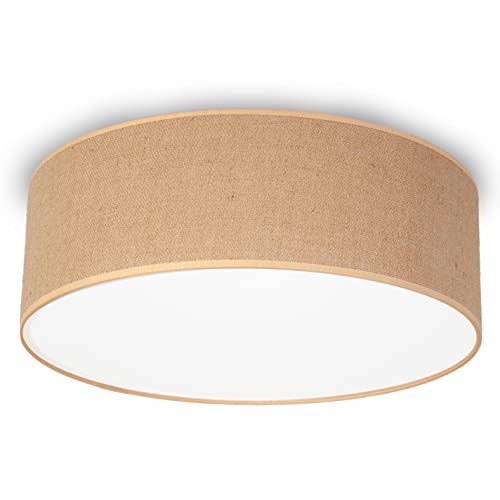 youngDECO® Deckenlampe Rund Ø45 cm - Deckenleuchte Jute - Baumwollstoff...