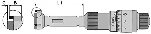 3-Pt. Zestaw mikrometrów otworu 50-100 x 0,005 mm, 4 mierniki w zestawie, pomiar węglika spiekanego. -powierzchnie, pierścienie mocujące 62 87 mm, instrukcja, pudełko