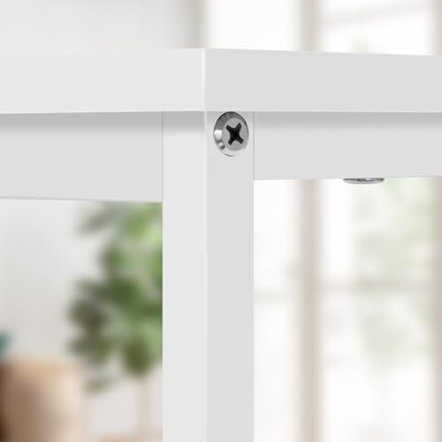 WOLTU Schreibtisch 100x50cm, Kleiner Computertisch, Bürotisch eckig, PC Tisch mit Metallgestell, für Büro Homeoffice Arbeitszimmer Schlafzimmer, aus Holzwerkstoff, Weiß