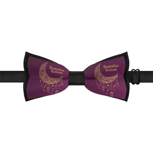 GoasNei Ramadan Kareem 2023 Bow Tie for Men Adjustable Necktie Funny Tie Neck Ties for Weddings Party