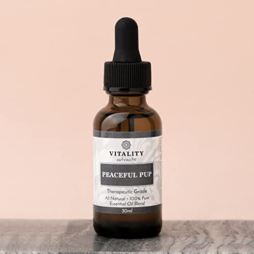 Peaceful Pup – Dog Anxiety & Stress Relief (by Vitality Extracts) – Natural Calm, Ease Anxiety & Stress, Aromatherapy, Lavender Essential Oil, Lemon Essential Oil, in Almond Oil Base Peaceful Pup – Dog Anxiety & Stress Relief (by Vitality Extracts) – Natural Calm, Ease Anxiety & Stress, Aromatherapy, Lavender Essential Oil, Lemon Essential Oil, in Almond Oil Base