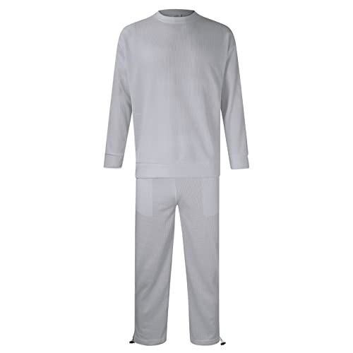 YHEGHT Moda masculina casual linda gola rolê calça de amarrar cor sólida terno masculino com suspens