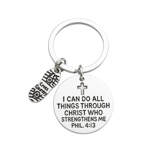 Sportybella Cross Country Runner Keychain, Christian Faith Charm, I Can