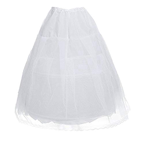Moily Kids Girls Full Length Crinoline Petticoat with 2 Hoosp Bridesmaid Flower Dress Underskirts Slip