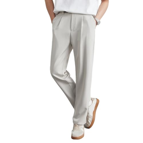 Golf Trousers for Men Solid Color Button Straight-Leg Spring Summer Comfort Dress Pants