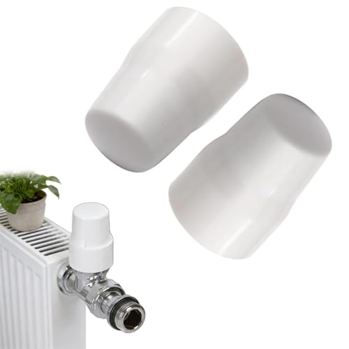 2 Pcs Radiator Valve Caps Radiator Caps Universal Push Fit White Plastic Replacement Capss Effortlessly Tidy & Protect Valves Heavy Duty No Tools Needed