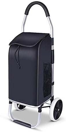 LIRUXUN Carrito con ruedas Carrito de compras Mujer Cesta de la compra plegable para ancianos Escaleras Remolque Carrito portátil Bolsas de compras grandes