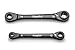 kauplus 4 in 1 Non-Slip Box End Reversible Ratcheting Wrench Set - 2PCS, Metric, 6pt., 120-Tooth Ratcheting gear, 8MM to 19MM